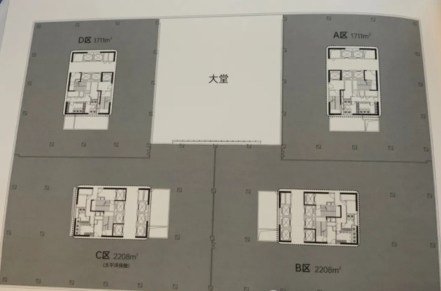 太平洋保险金融大厦精装办公室出租！